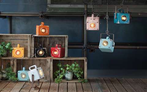 Ferroluce Retro Cubo Ceiling Pendant £286 And Cubo Table Lamp £197 From Moonbeam Lighting